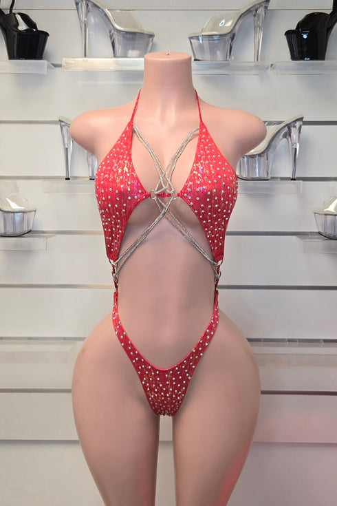Body dos aros con cordon de Cristal with stone - On Request